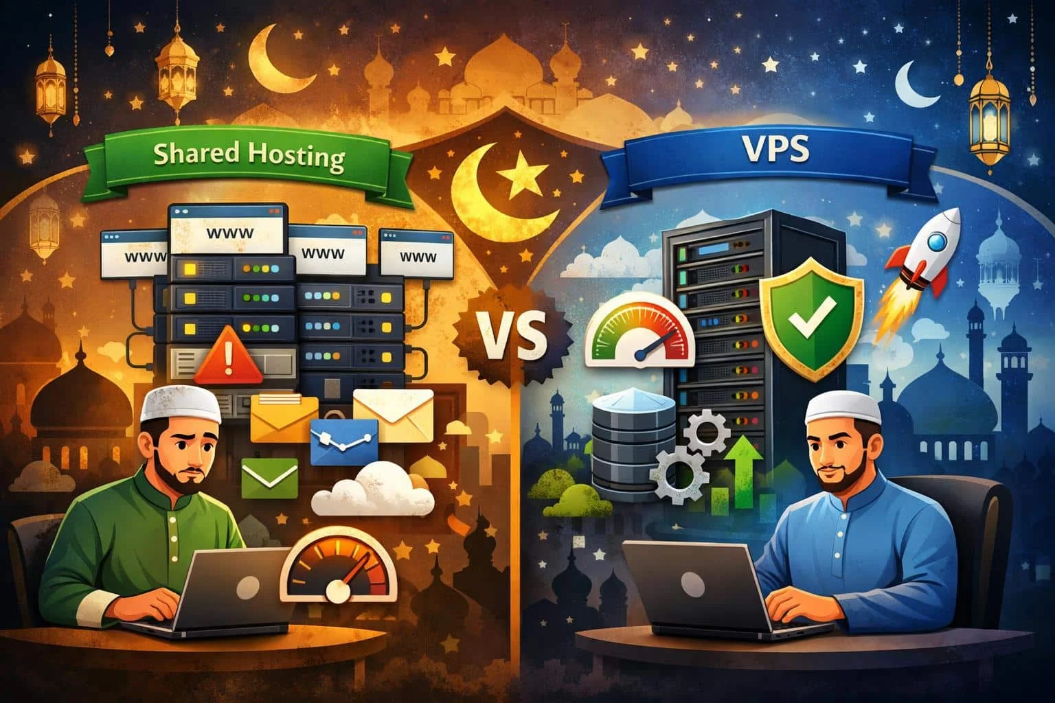 Perbedaan Shared Hosting dan VPS untuk Mendukung Bisnis dan Produktivitas Digital di Ramadhan 2026 - perbedaan shared hosting dan VPS